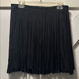 BB Dakota Black Fringe Skirt